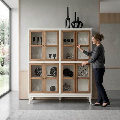 Vitrina armarios vitrinas madera lujo muebles sala de estar blanco armario nuevo.