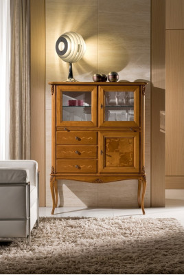 Vitrina de vidrio Armario de bar Armarios Muebles italianos Madera Sala de estar