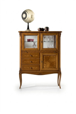 Vitrina de vidrio Armario de bar Armarios Muebles italianos Madera Sala de estar