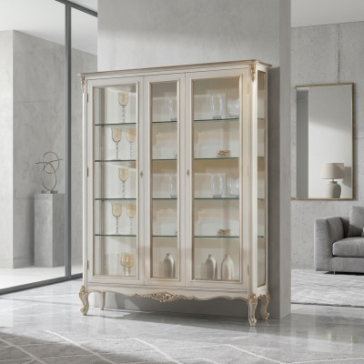 Vitrina de vidrio de 2 puertas, vitrinas de madera, armarios de sala de estar, muebles de diseño nuevos.