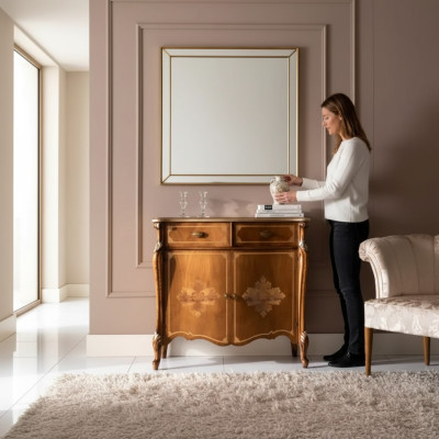 Aparador cómoda marrón armario de lujo estante muebles armario de madera nuevo