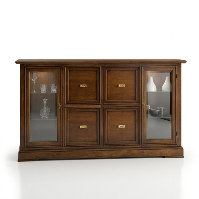 Aparador de sala de estar, armario de vidrio, vitrina, aparador de comedor, muebles de madera.