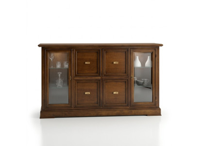 Aparador de sala de estar, armario de vidrio, vitrina, aparador de comedor, muebles de madera.