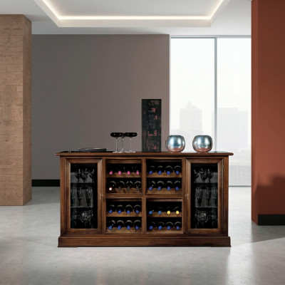 Bar en casa, mueble bar, mesa, estante, armario de vinos, armario de vinos, vitrina de lujo.