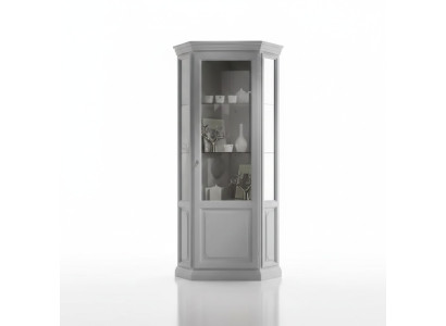 Eckvitrine armario blanco Vitrinas Sala de Estar Diseño Clásico Estante