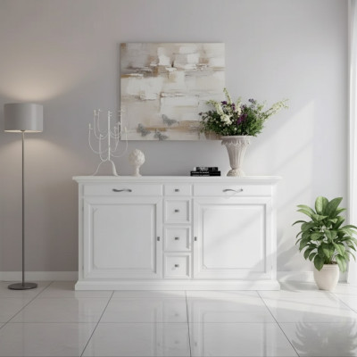 Cómoda de lujo blanca aparador armario muebles de salón de madera italia