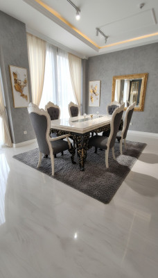 Silla de comedor moderna de 6 unidades Silla de lujo de 6 unidades Conjunto de sillas de madera de diseñador