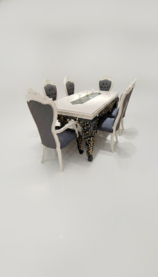 Silla de comedor moderna de 6 unidades Silla de lujo de 6 unidades Conjunto de sillas de madera de diseñador