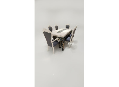 Silla de comedor moderna de 6 unidades Silla de lujo de 6 unidades Conjunto de sillas de madera de diseñador