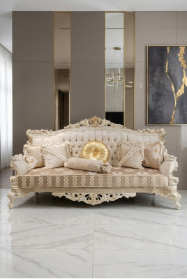 Elegante sofá de 3 plazas Estilo elegante Muebles de salón beige Sofá nuevo