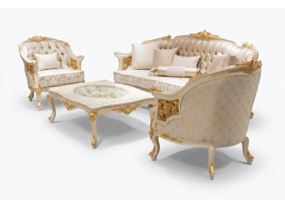 Moderno set de sofás de lujo, sofá de 3 plazas y silla de salón de 2 piezas.