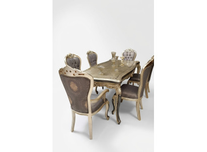 Muebles de comedor modernos lujosa mesa de comedor + 6x sillas mesa sillas.