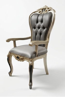 Silla exclusiva de comedor Chesterfield Silla acogedora Madera Textil Sillas de comedor