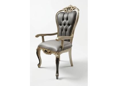 Silla exclusiva de comedor Chesterfield Silla acogedora Madera Textil Sillas de comedor