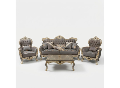 Sofá exclusivo de 3+3+1 plazas 3 piezas 2 sofás Sillón Relax Conjunto de lujo