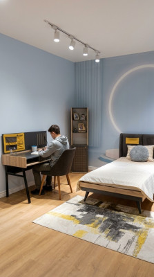 Conjunto de habitación infantil completo, conjunto juvenil de muebles modernos, lujo de muebles infantiles.