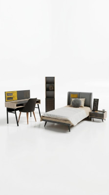 Conjunto de habitación infantil completo, conjunto juvenil de muebles modernos, lujo de muebles infantiles.