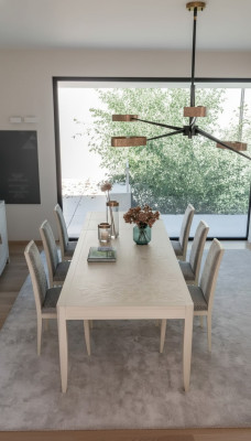 Silla Grupo Conjunto Mesa 6 sillas Comedor Diseño Madera Conjunto de comedor de 7 piezas