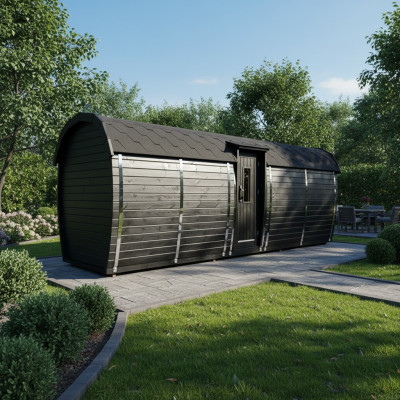 Sauna de madera Sauna exterior Madera Pino Casa de sauna Habitación panorámica 590x230x260