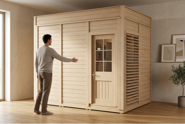 Sauna de madera Woodpro para jardín Sauna de madera al aire libre Saunas secas 345x245x318