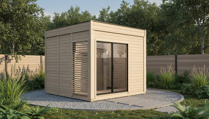 Sauna de madera Sauna exterior Madera de pino Casa de sauna panorámica Cabaña de jardín