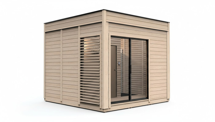 Sauna de madera Sauna exterior Madera de pino Casa de sauna panorámica Cabaña de jardín