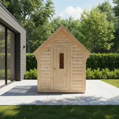Sauna de madera para jardín, sauna de madera al aire libre, saunas exteriores, sauna seca 220x250x180.