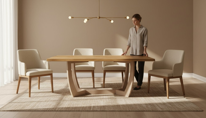 Comedor mesa de comedor 180 cm madera mesa de cocina mesa 90x180 marrón moderno