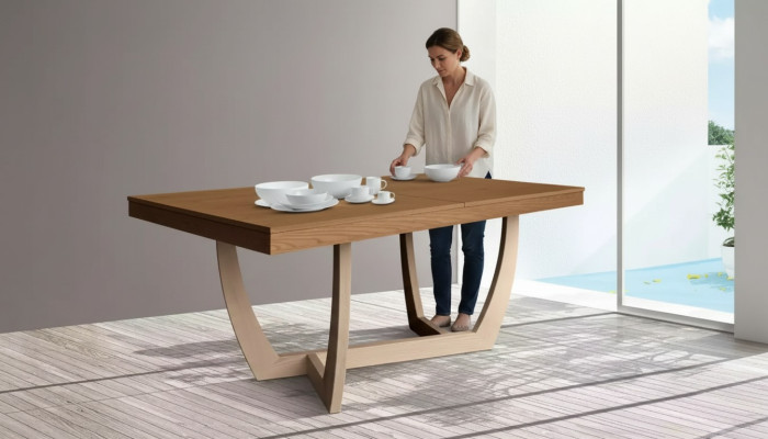 Mesa extensible de comedor Mesa de cocina Mesas de comedor Mesa de madera Mesa de madera Moderno