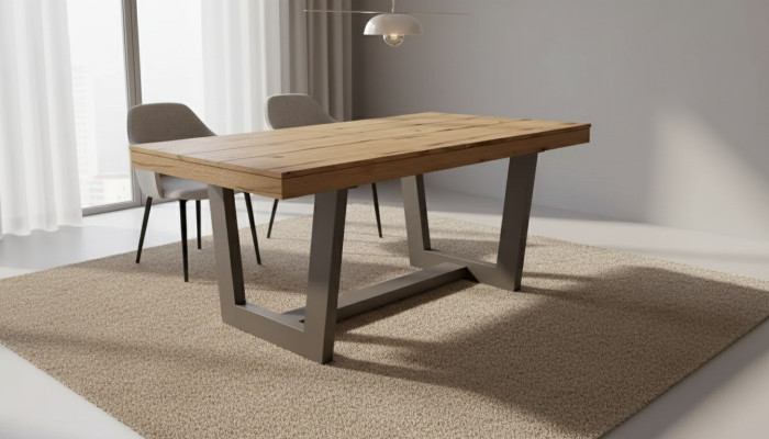 Mesa de comedor extensible de madera, mesa de comedor, mesa extensible 160/240 x 90 x 78 cm estilo moderno.