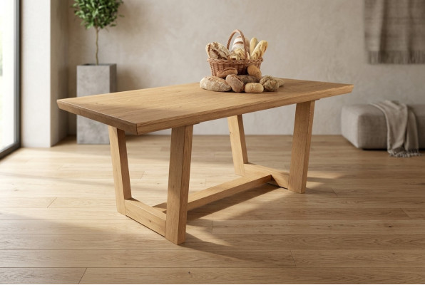 Mesa de comedor Mesa de cocina Mesas de comedor marrones Mesa de comedor de madera Estilo moderno marrón