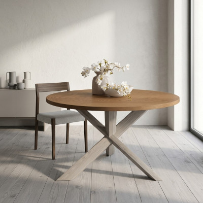 Alrededor de la mesa de cocina, mesa de café, color marrón, estilo moderno, madera, 140 cm.