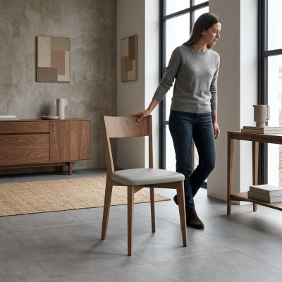 Silla sillas de comedor silla de cocina elegante nueva silla gris