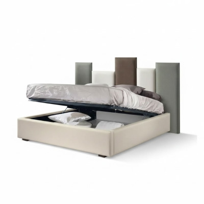 Cama estilo moderno y elegante de lujo. Muebles italianos de dormitorio de 180x200.
