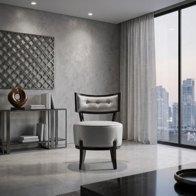 Silla Sillas de comedor Moderno Silla de cocina Sala de estar Gris Lámpara Luminaria