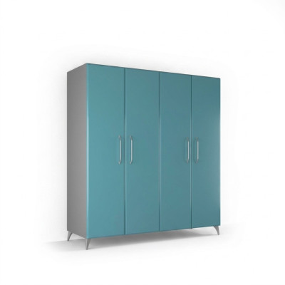 Armario del dormitorio de madera Armario moderno Azul
