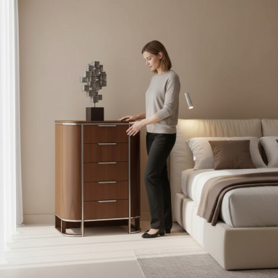 Cómoda de diseño estilo moderno para dormitorio moderno, elegante y nuevo.