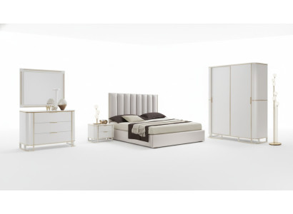 Cama 2x Mesitas de noche Cómoda Conjunto de dormitorio de 6 piezas Diseño Lujo nuevo