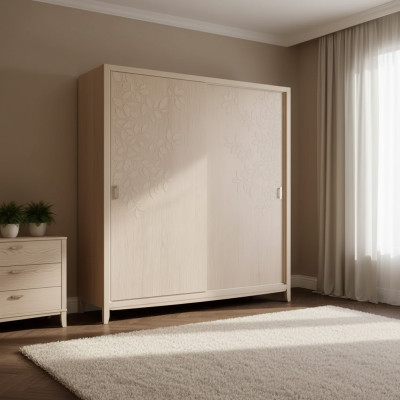 Dormitorio Armario Material Madera Armario Moderno Beige Armarios