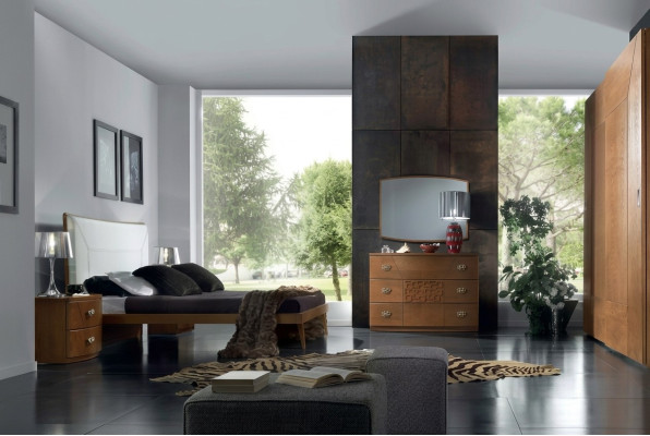 Dormitorio conjunto cama 2x mesita de noche cómoda 6 piezas diseño lujo completo