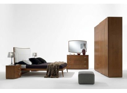 Dormitorio conjunto cama 2x mesita de noche cómoda 6 piezas diseño lujo completo
