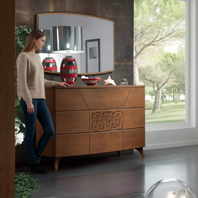 Conjunto de dormitorio cómoda espejo de lujo completo moderno cómodas de 2 piezas