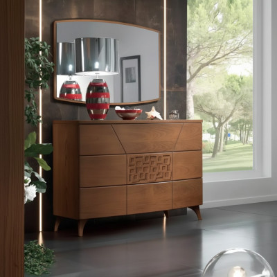 Conjunto de dormitorio cómoda espejo de lujo completo moderno cómodas de 2 piezas
