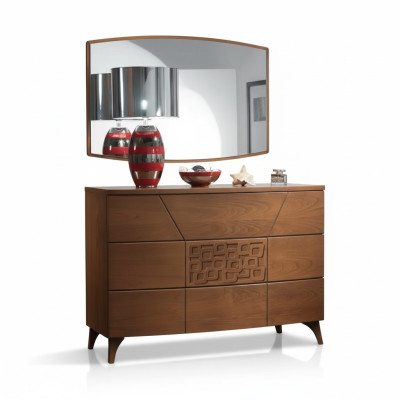 Conjunto de dormitorio cómoda espejo de lujo completo moderno cómodas de 2 piezas