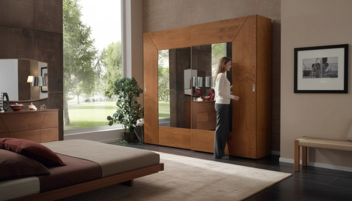 Dormitorio Armario de madera Armario Moderno marrón Armarios