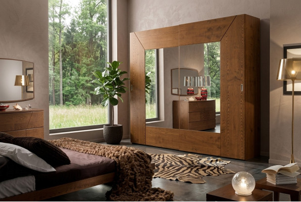 Dormitorio Armario de madera Armario Moderno marrón Armarios