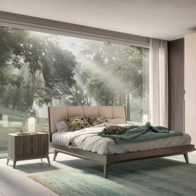 Conjunto de dormitorio Cama 2x Mesitas de noche Diseño Lujo nuevo 3 piezas Moderno Camas