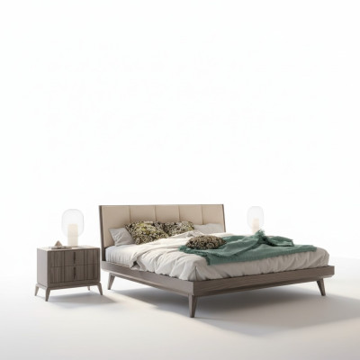 Conjunto de dormitorio Cama 2x Mesitas de noche Diseño Lujo nuevo 3 piezas Moderno Camas