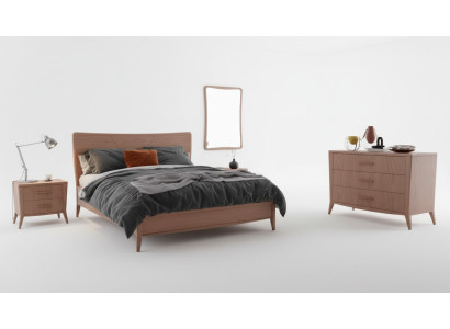 Conjunto de dormitorio Cama 2 mesitas de noche Cómoda Diseño Muebles de lujo 4 piezas