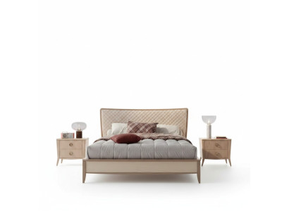 Conjunto de dormitorio Cama 2x Mesitas de noche Diseño Lujo nuevo 3 piezas Moderno Madera